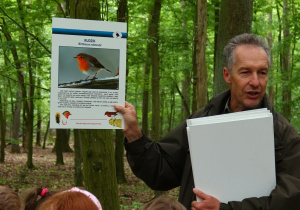 Zdjęcie przewodnika, który pokazuje planszę z rudzikiem.