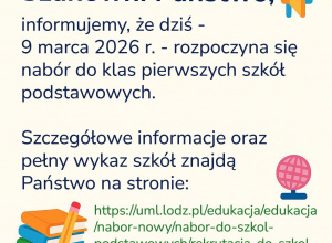 Rekrutacja do szkoły - rok 2026/2027